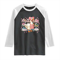Pink Floral Mama Goose Raglan Shirt Retro Botanical Mom Mothers Day