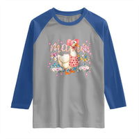 Pink Floral Mama Goose Raglan Shirt Retro Botanical Mom Mothers Day