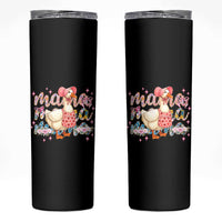 Pink Floral Mama Goose Skinny Tumbler Retro Botanical Mom Mothers Day