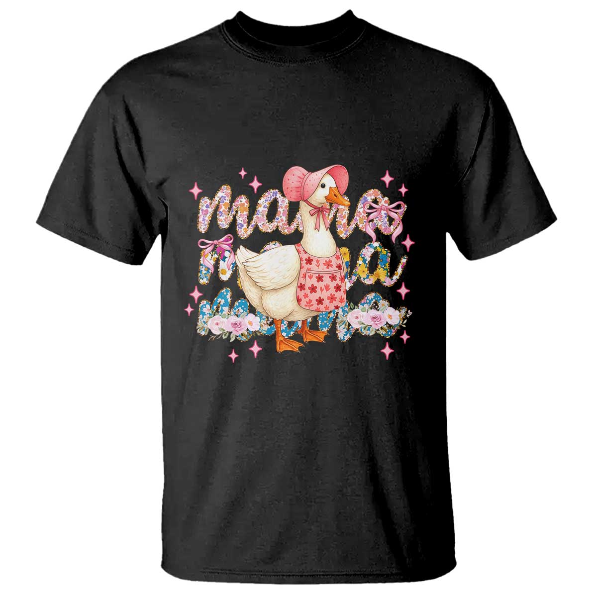 Pink Floral Mama Goose T Shirt Retro Botanical Mom Mothers Day