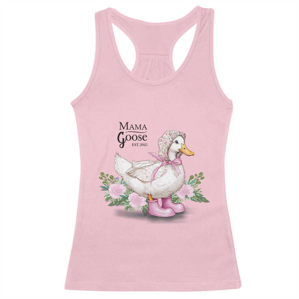 Mama Goose Est 2025 Racerback Tank Top Vintage New Mom Mothers Day