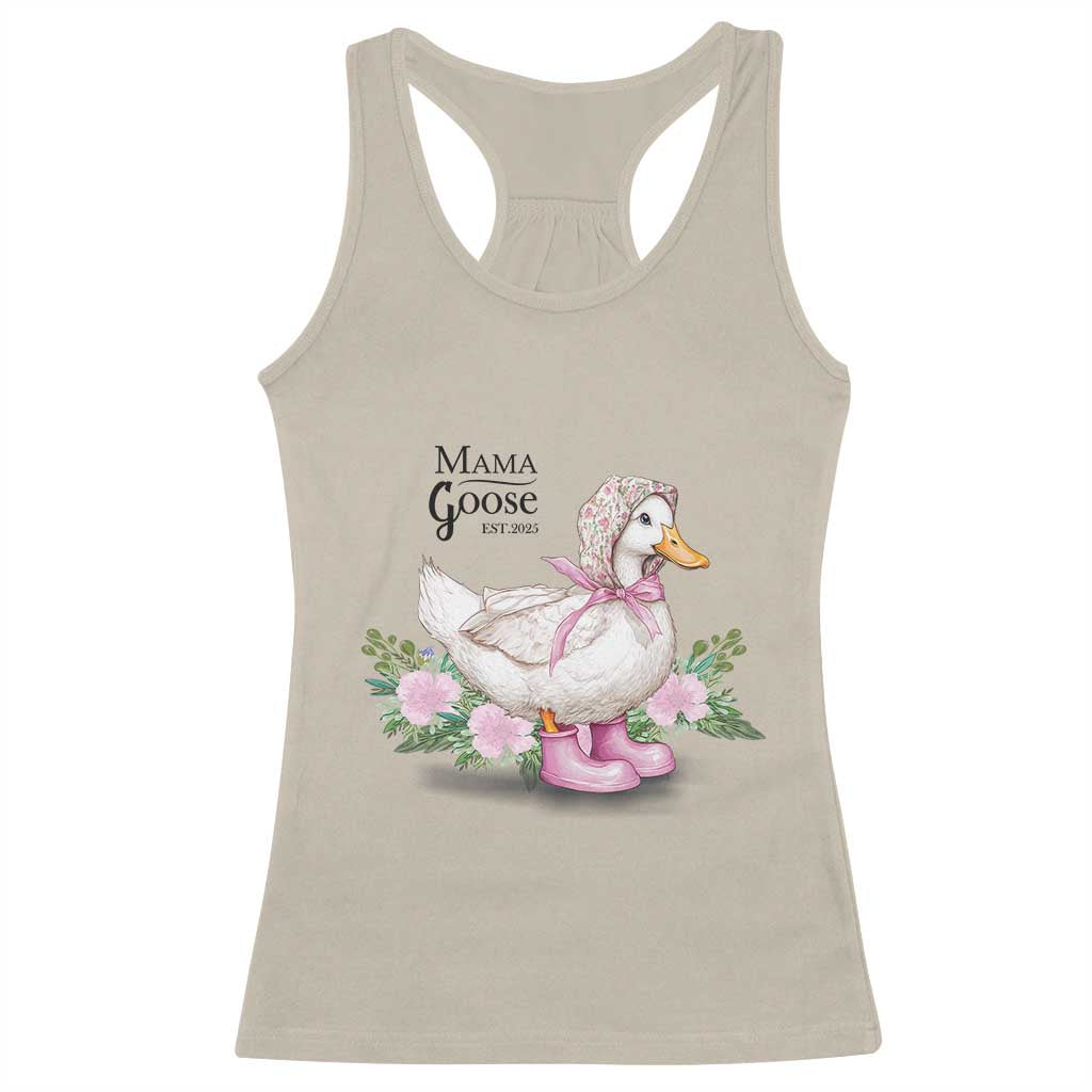 Mama Goose Est 2025 Racerback Tank Top Vintage New Mom Mothers Day