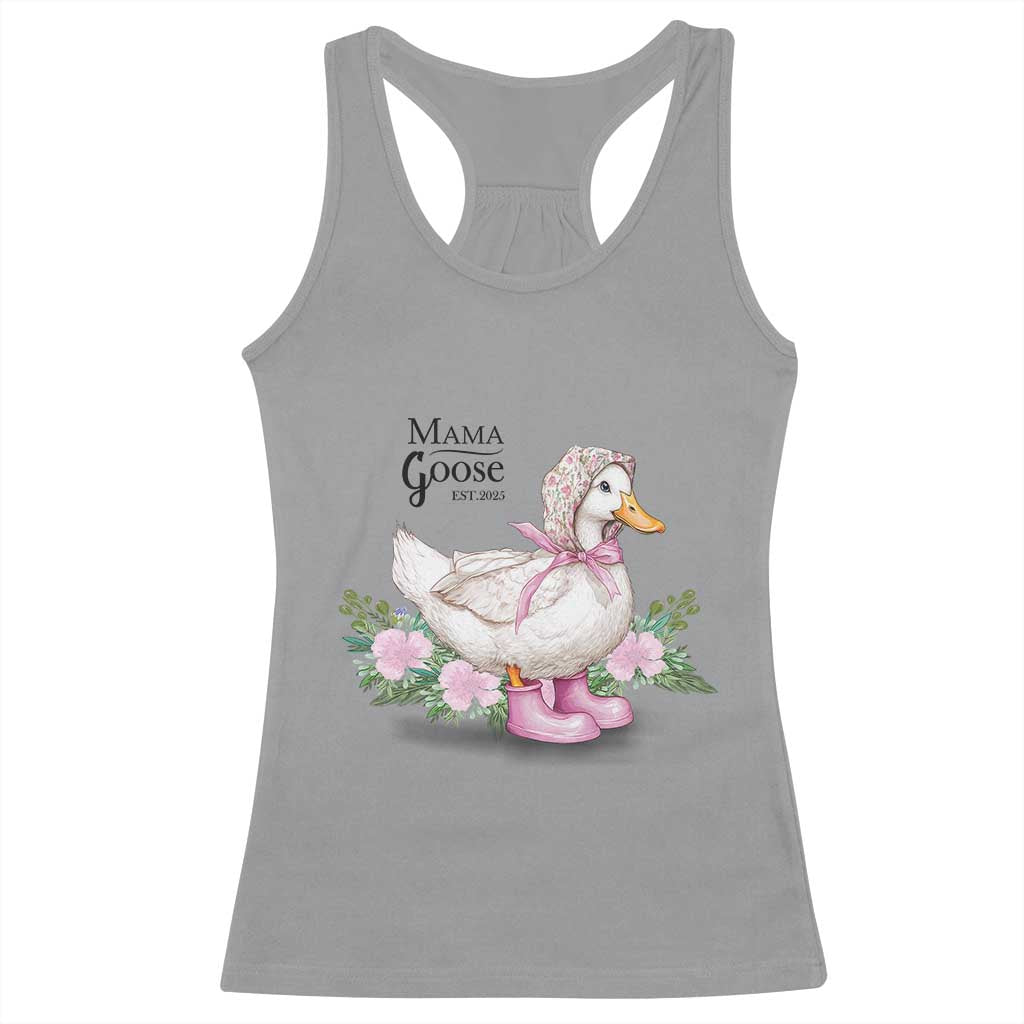 Mama Goose Est 2025 Racerback Tank Top Vintage New Mom Mothers Day