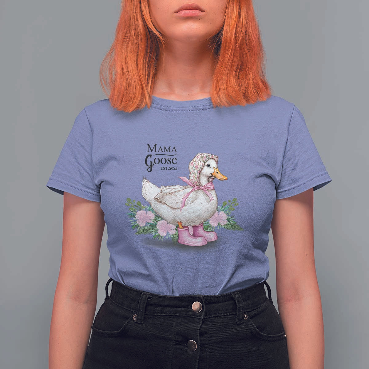 Mama Goose Est 2025 T Shirt For Women Vintage New Mom Mothers Day