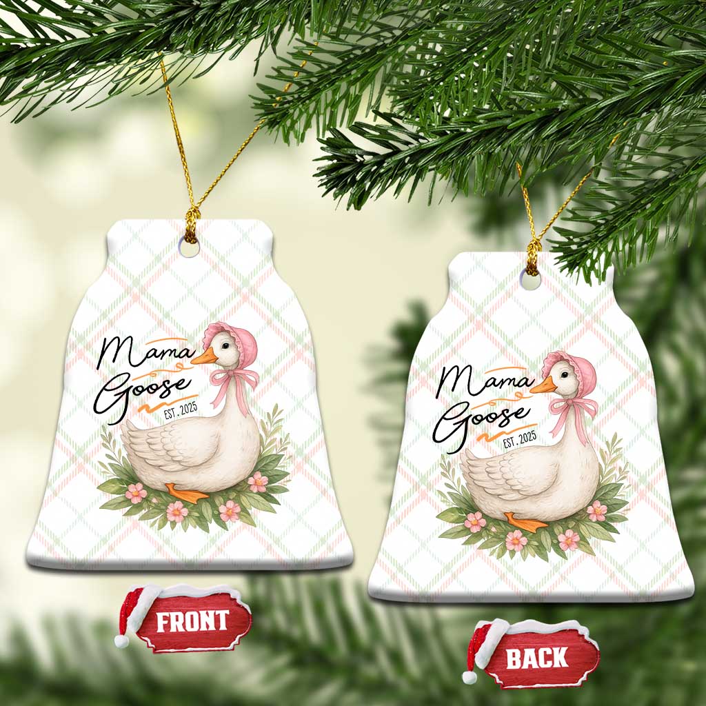 Mama Goose Est 2025 Ceramic Ornament Retro New Mom Mothers Day - Wonder Print Shop