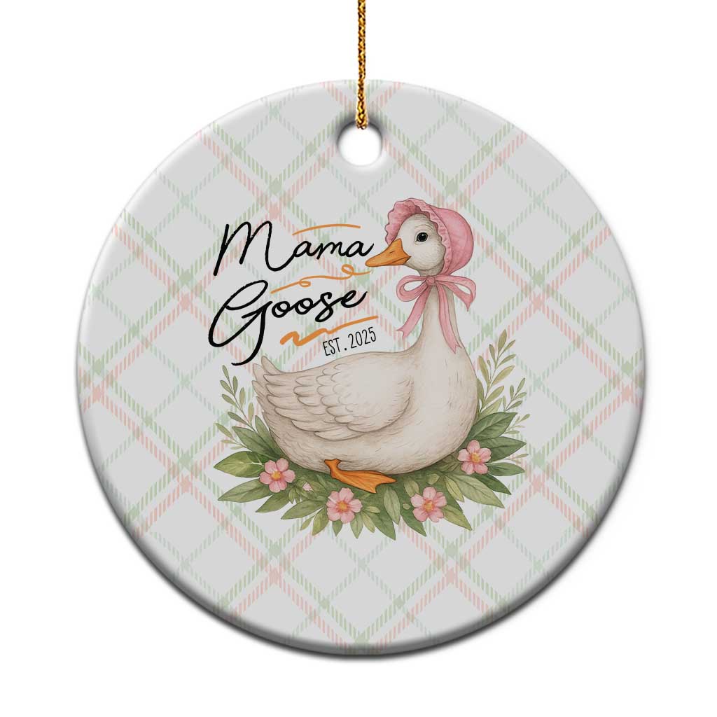 Mama Goose Est 2025 Ceramic Ornament Retro New Mom Mothers Day - Wonder Print Shop