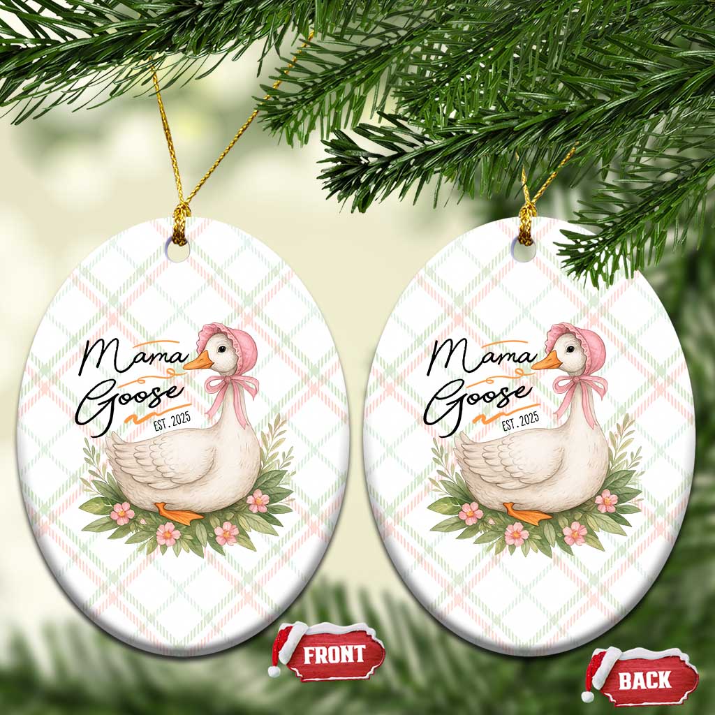 Mama Goose Est 2025 Ceramic Ornament Retro New Mom Mothers Day - Wonder Print Shop