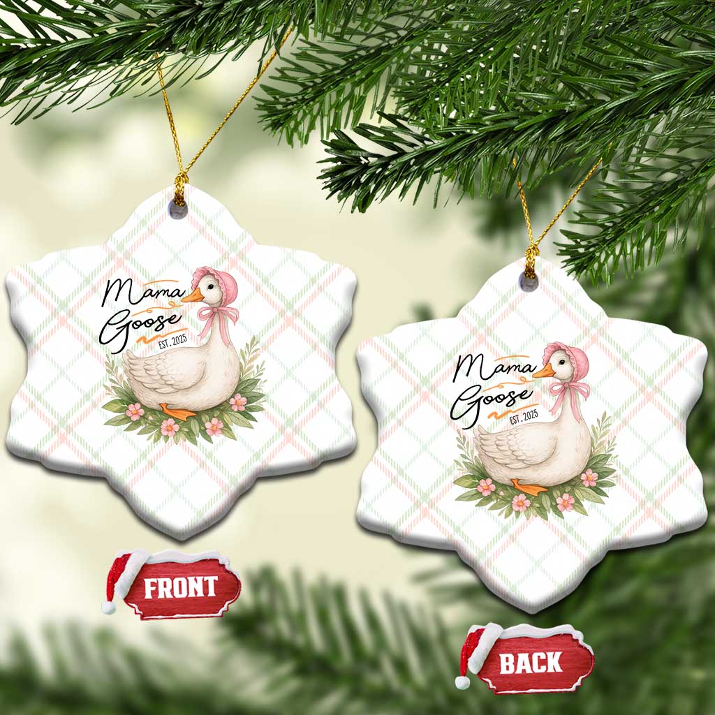 Mama Goose Est 2025 Ceramic Ornament Retro New Mom Mothers Day - Wonder Print Shop