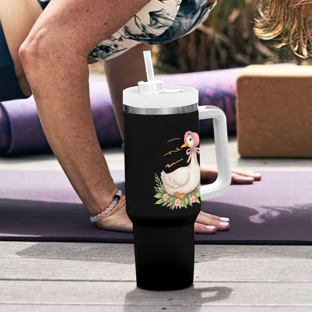 Mama Goose Est 2025 Tumbler With Handle Retro New Mom Mothers Day