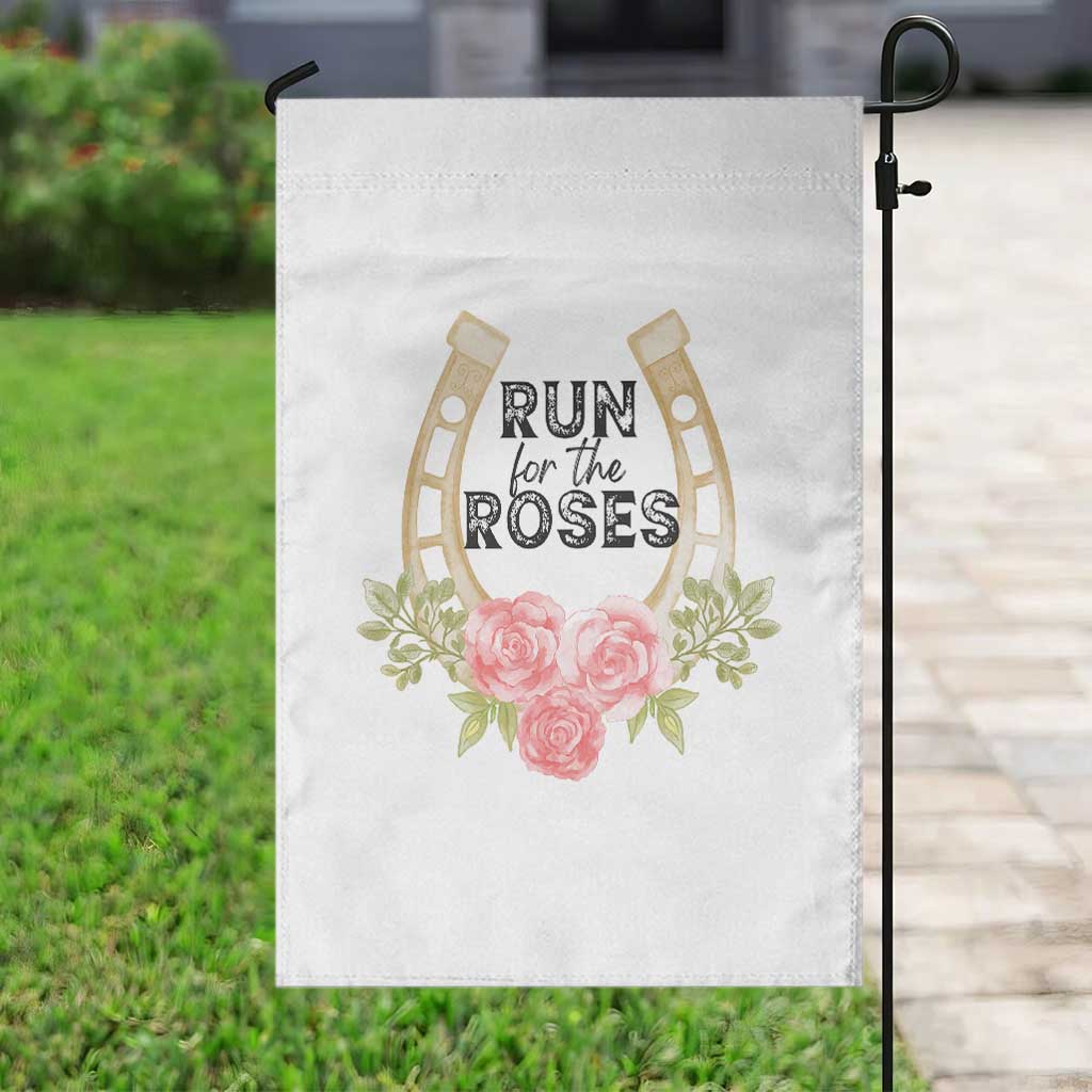 Ky Derby Horse Racing Garden Flag Horses and Roses