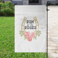 Ky Derby Horse Racing Garden Flag Horses and Roses
