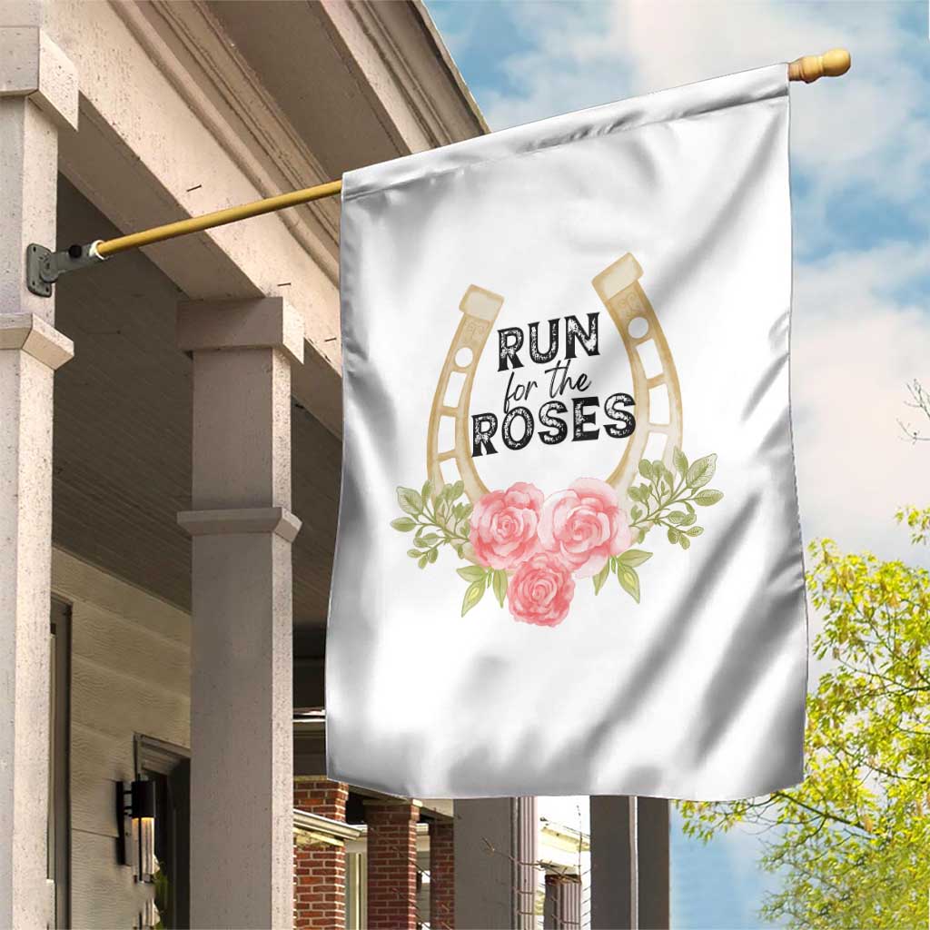 Ky Derby Horse Racing Garden Flag Horses and Roses