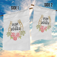 Ky Derby Horse Racing Garden Flag Horses and Roses