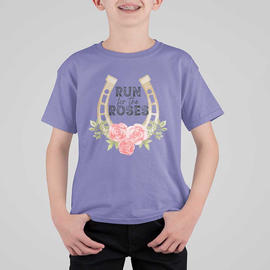 Ky Derby Horse Racing T Shirt For Kid Horses and Roses