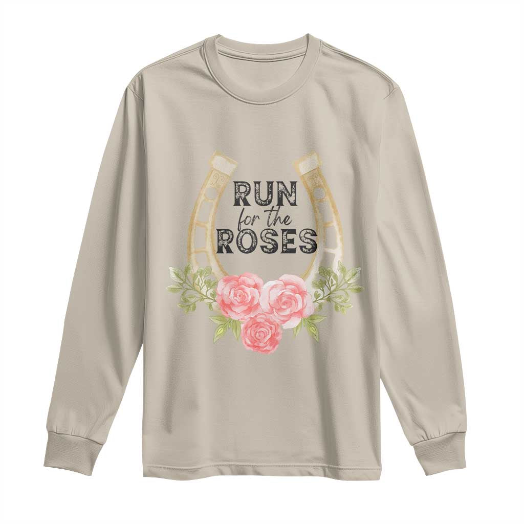 Ky Derby Horse Racing Long Sleeve Shirt Horses and Roses
