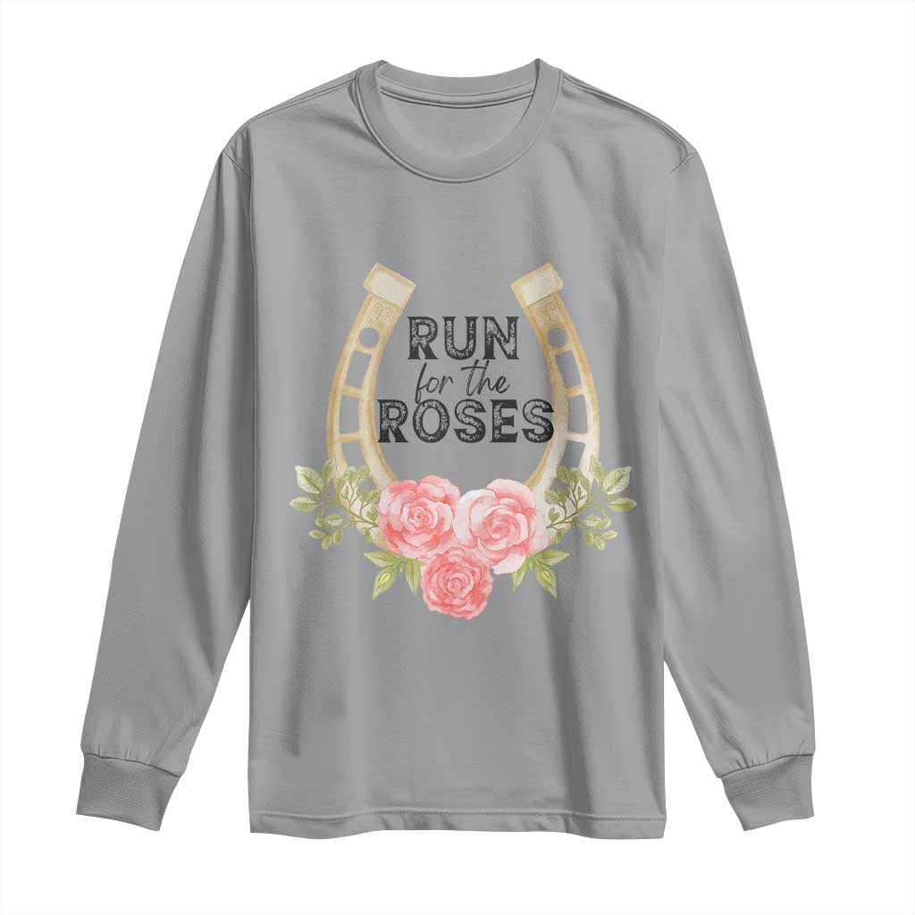 Ky Derby Horse Racing Long Sleeve Shirt Horses and Roses