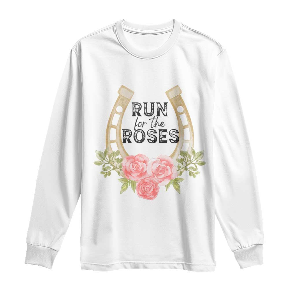 Ky Derby Horse Racing Long Sleeve Shirt Horses and Roses