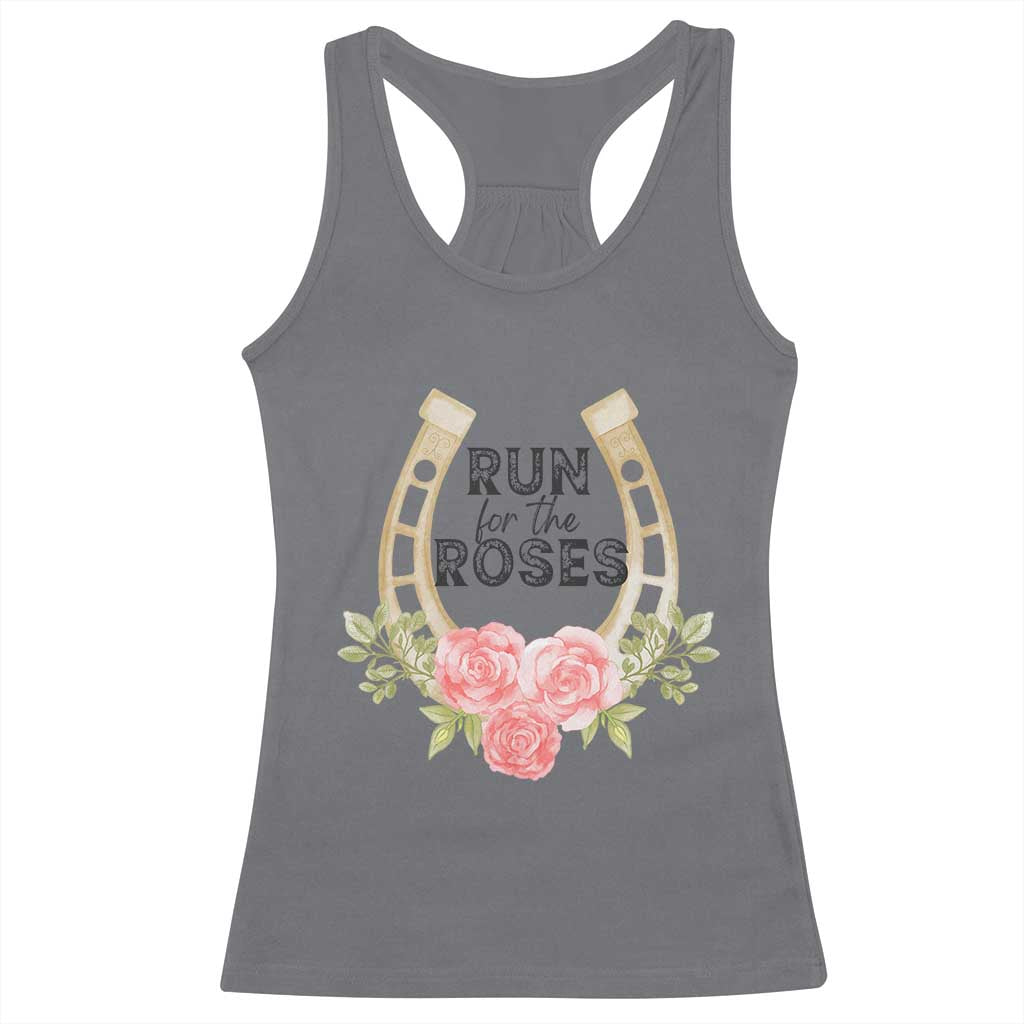 Ky Derby Horse Racing Racerback Tank Top Horses and Roses