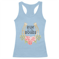Ky Derby Horse Racing Racerback Tank Top Horses and Roses
