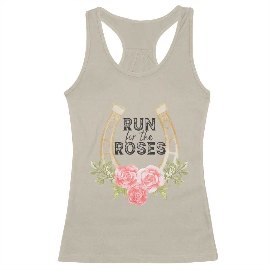 Ky Derby Horse Racing Racerback Tank Top Horses and Roses