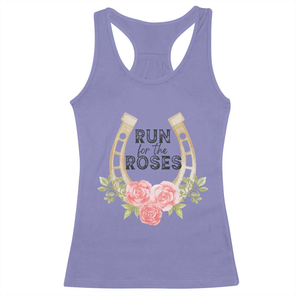 Ky Derby Horse Racing Racerback Tank Top Horses and Roses
