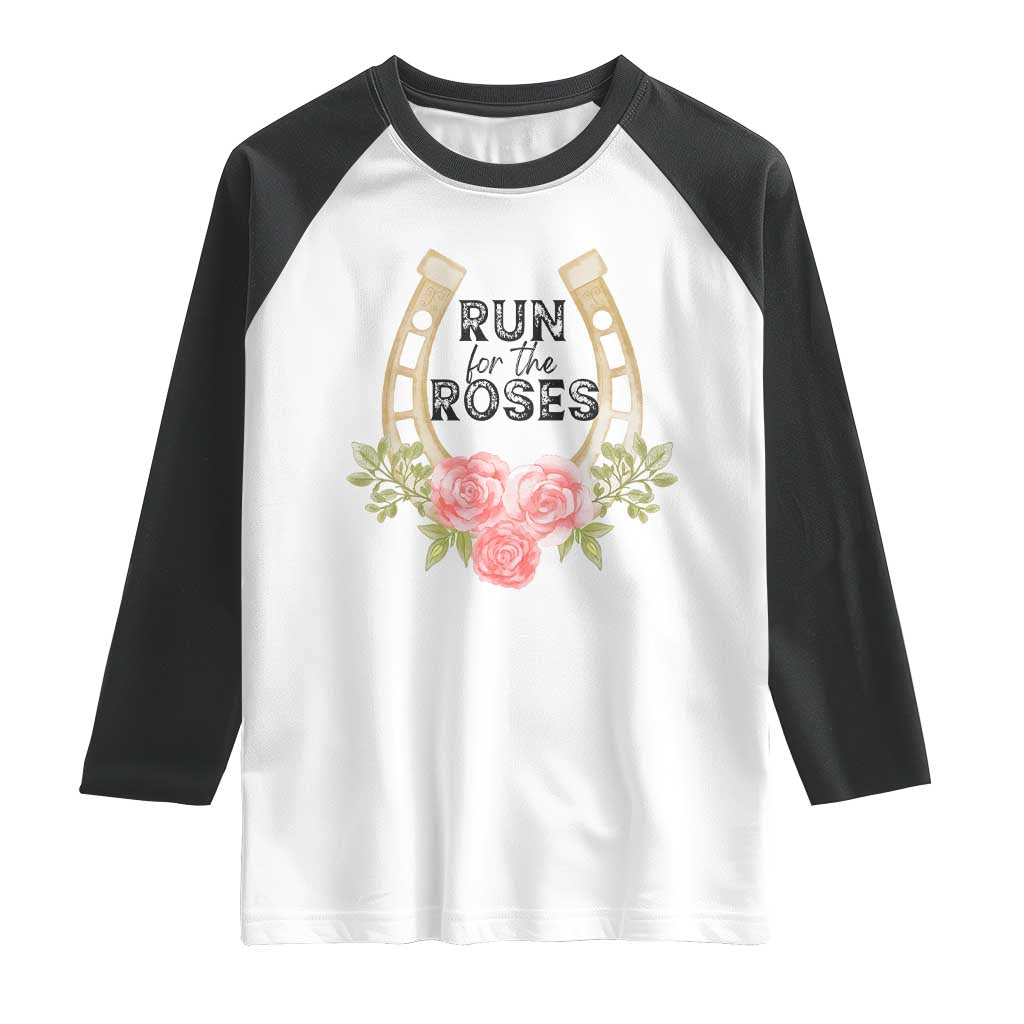 Ky Derby Horse Racing Raglan Shirt Horses and Roses