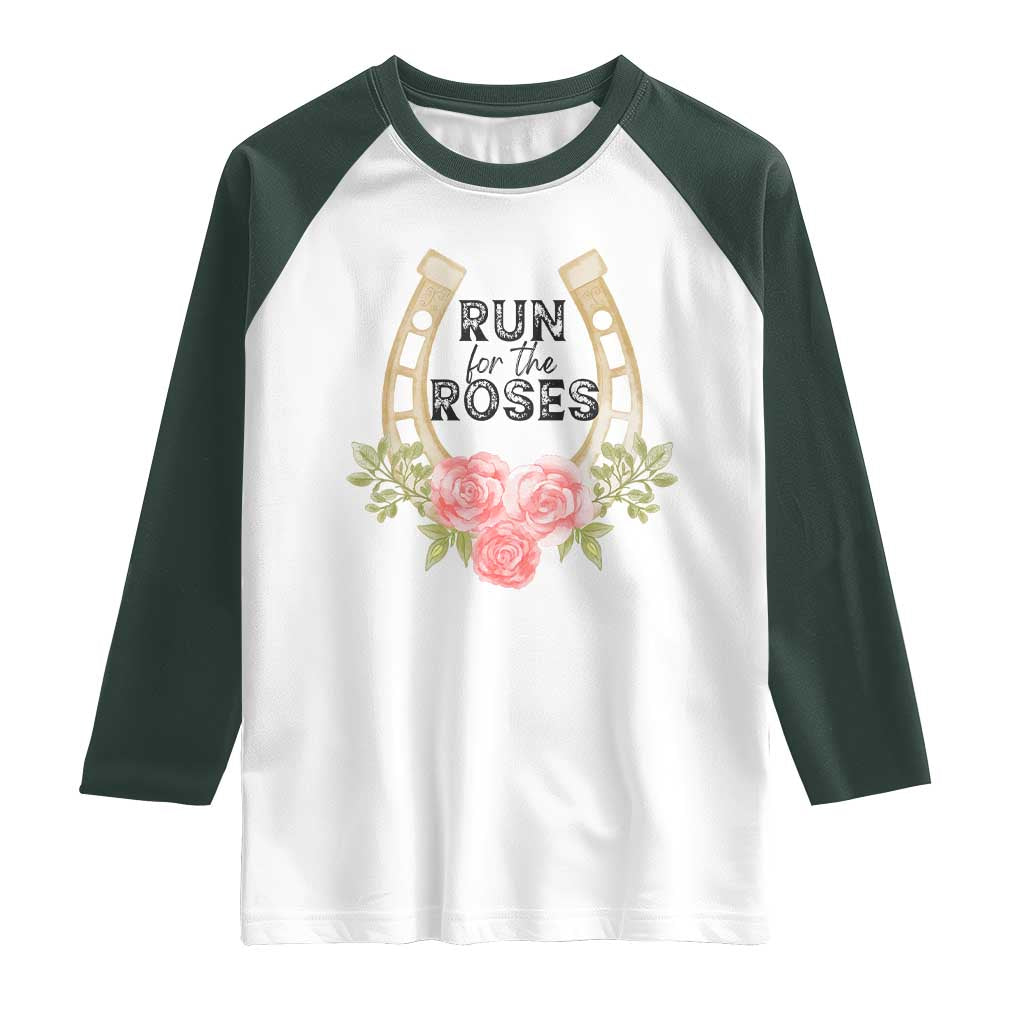 Ky Derby Horse Racing Raglan Shirt Horses and Roses