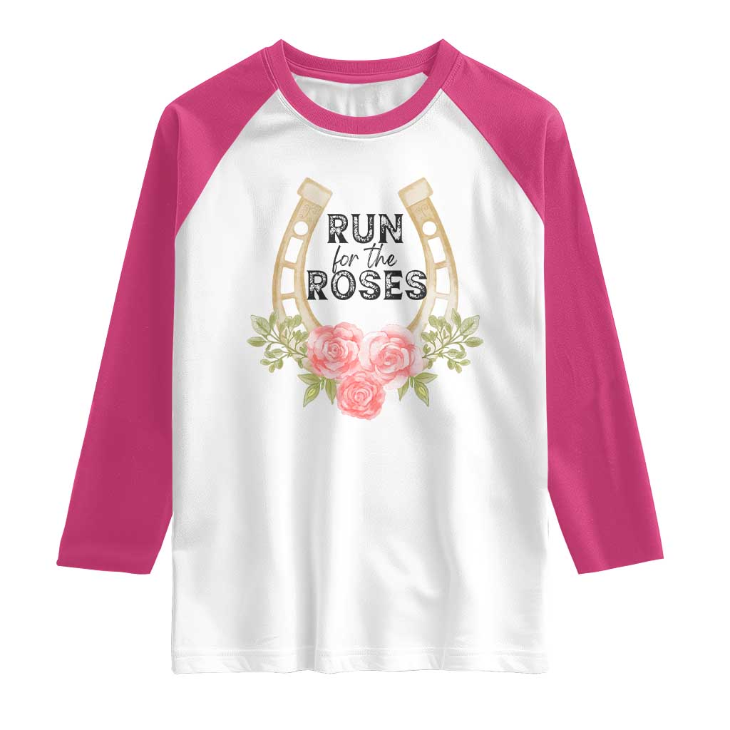 Ky Derby Horse Racing Raglan Shirt Horses and Roses