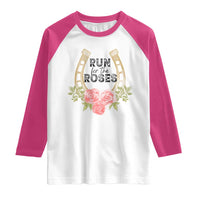 Ky Derby Horse Racing Raglan Shirt Horses and Roses