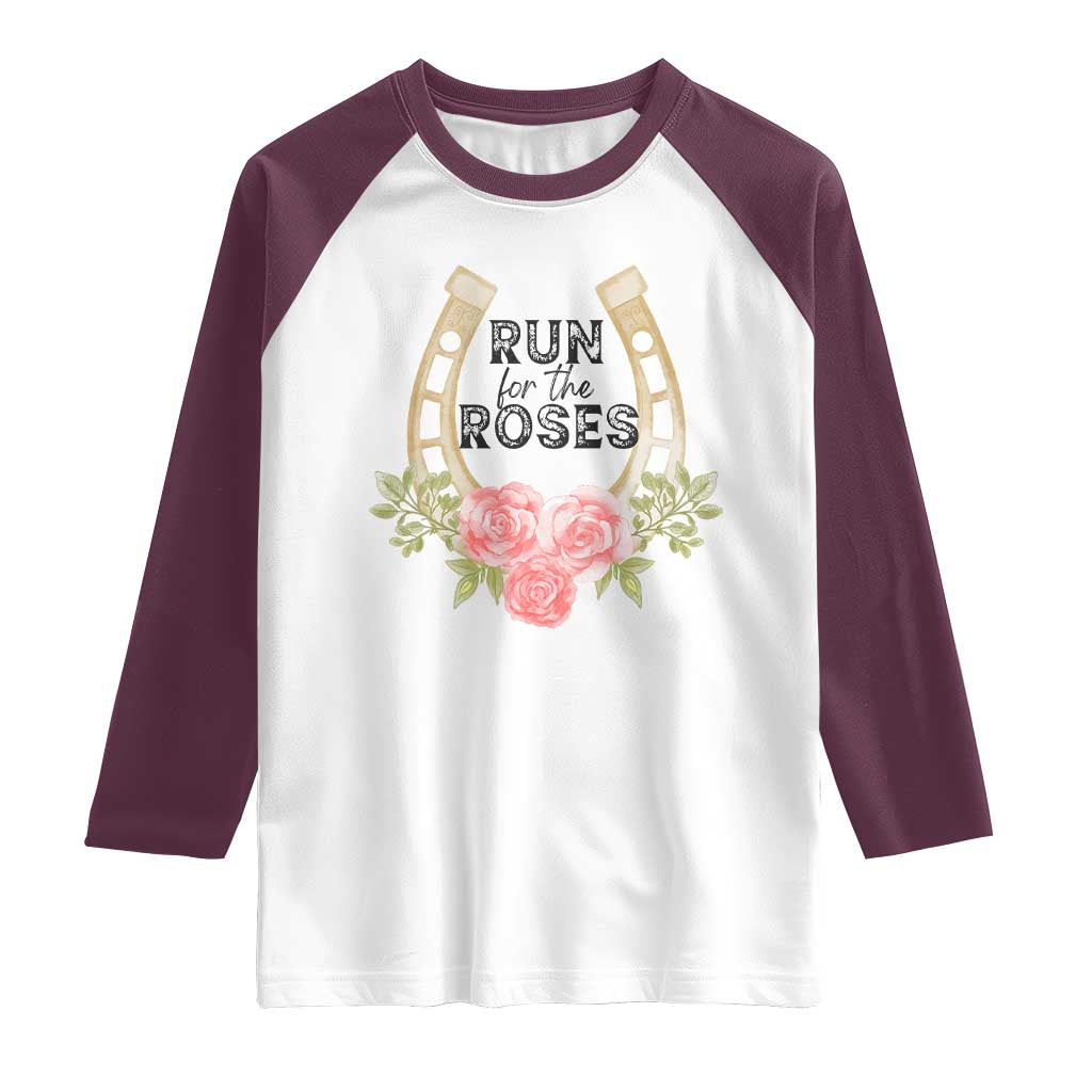 Ky Derby Horse Racing Raglan Shirt Horses and Roses