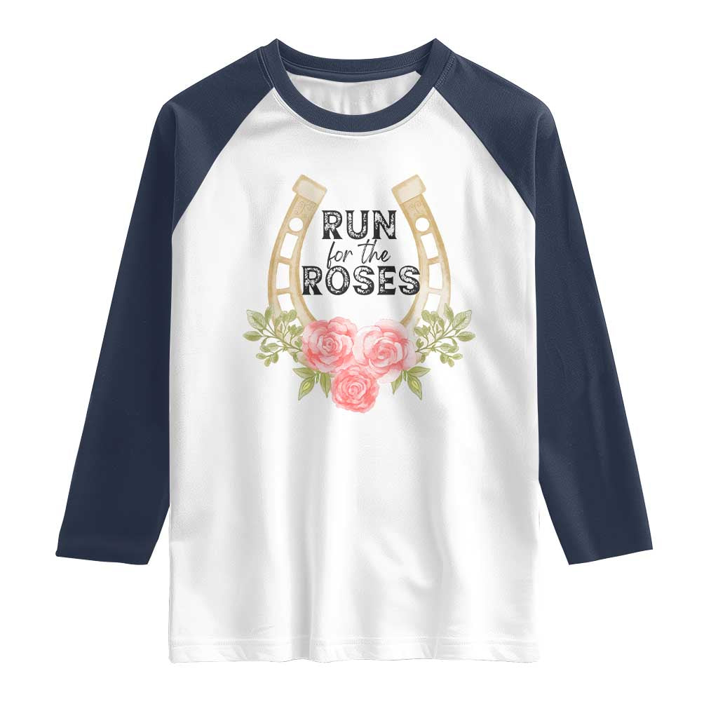 Ky Derby Horse Racing Raglan Shirt Horses and Roses