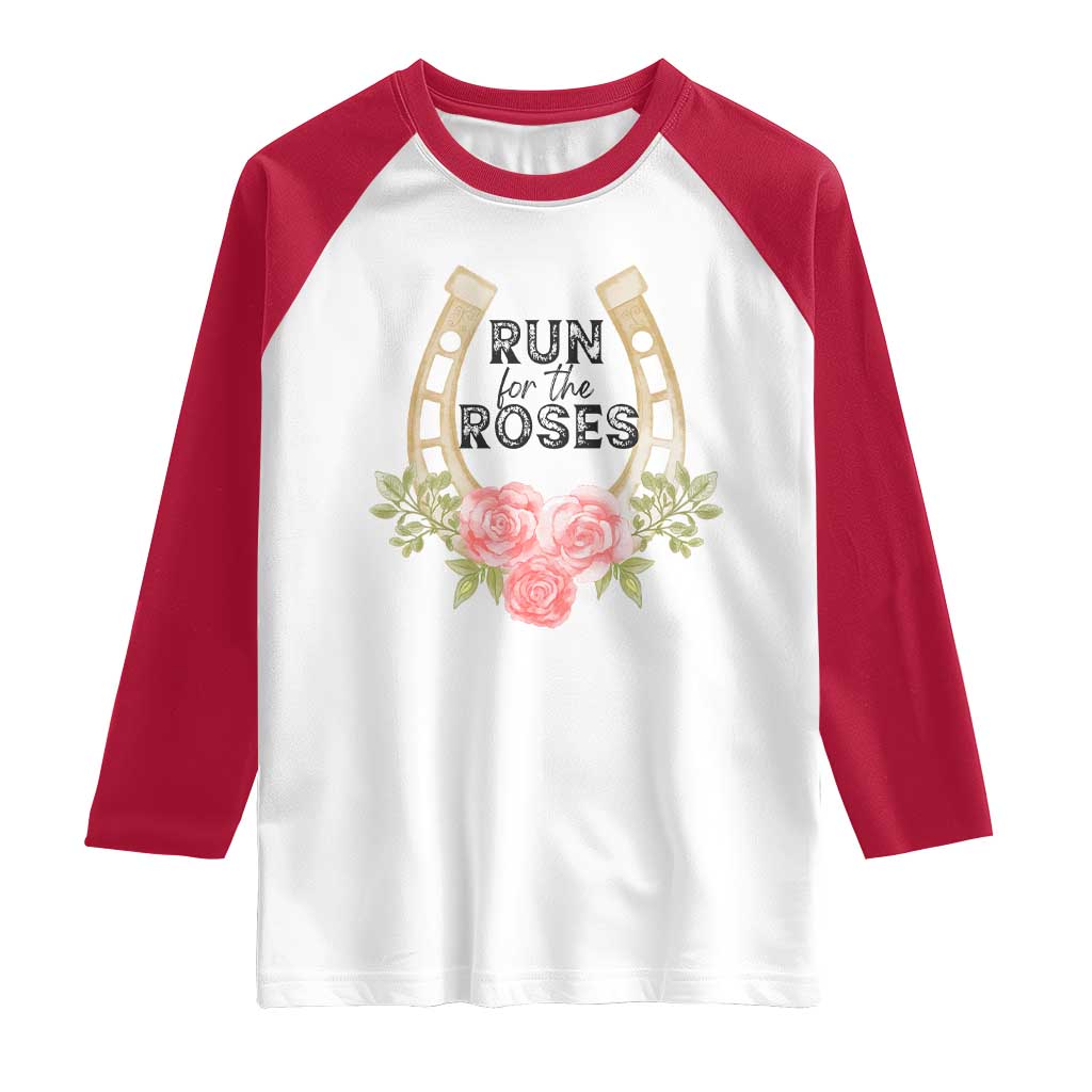 Ky Derby Horse Racing Raglan Shirt Horses and Roses