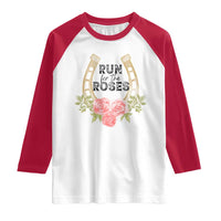 Ky Derby Horse Racing Raglan Shirt Horses and Roses