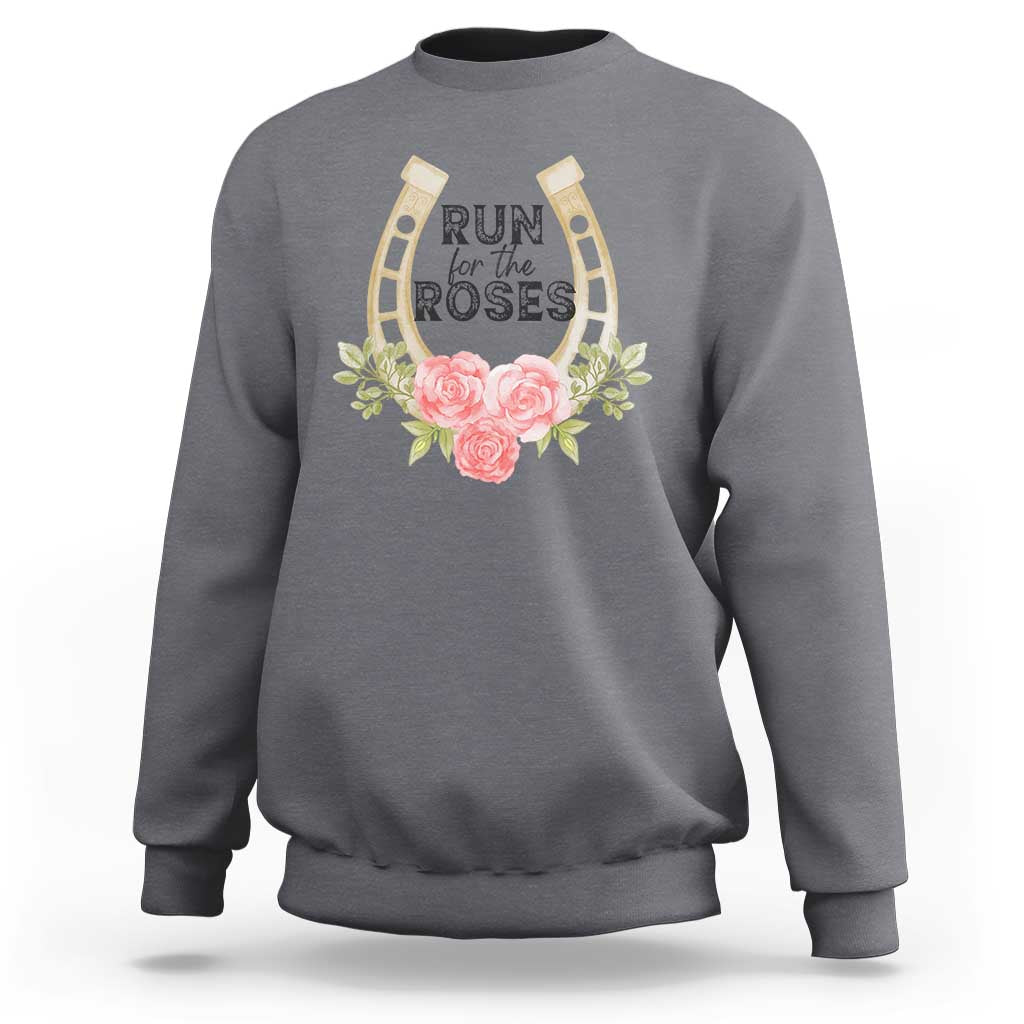 Ky Derby Horse Racing Sweatshirt Horses and Roses