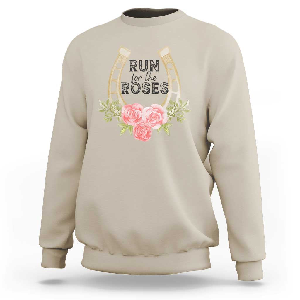 Ky Derby Horse Racing Sweatshirt Horses and Roses