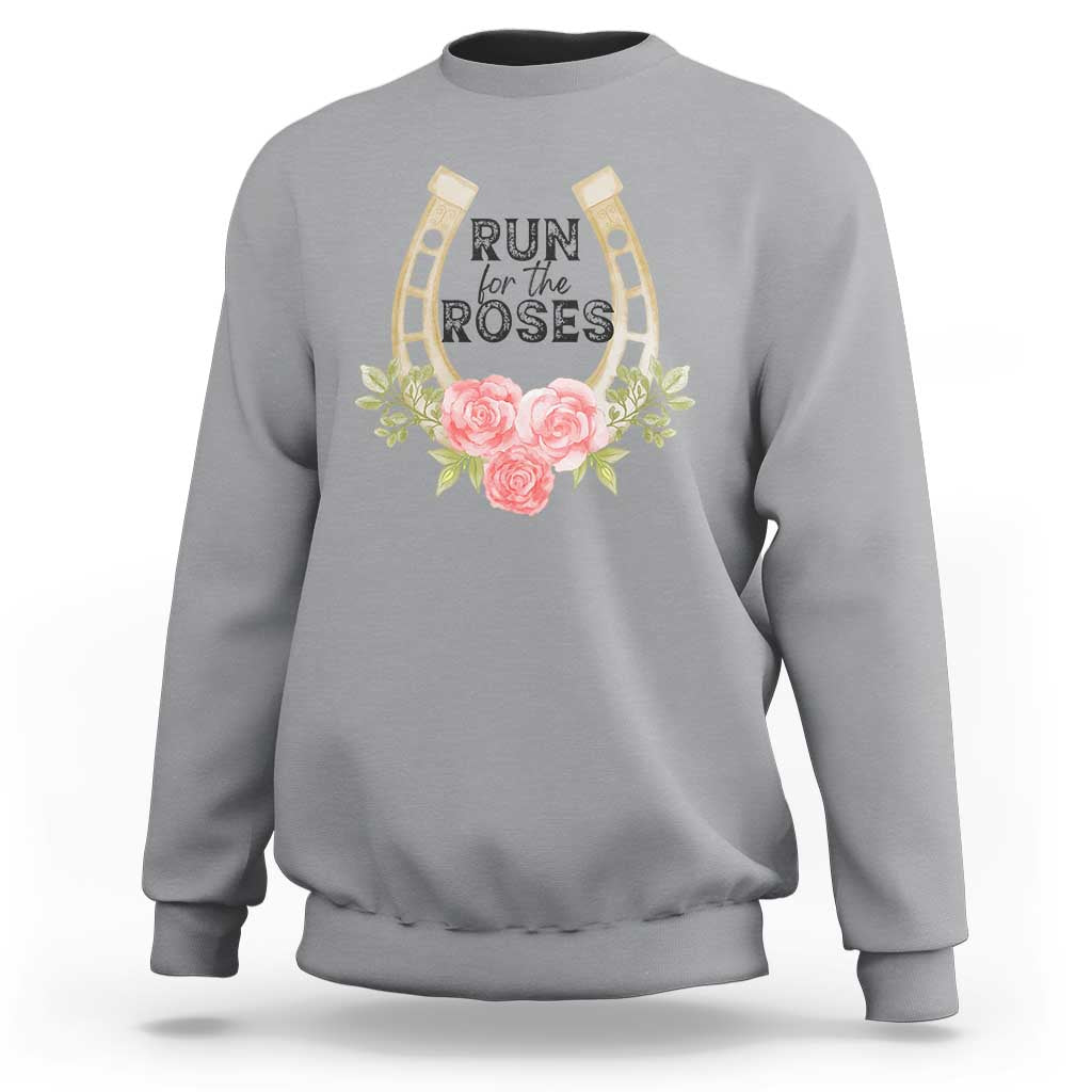 Ky Derby Horse Racing Sweatshirt Horses and Roses