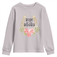 Ky Derby Horse Racing Youth Sweatshirt Horses and Roses