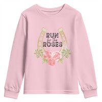 Ky Derby Horse Racing Youth Sweatshirt Horses and Roses