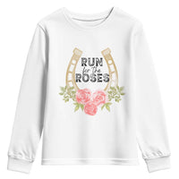 Ky Derby Horse Racing Youth Sweatshirt Horses and Roses