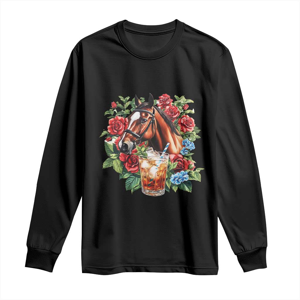 Ky Derby Day Party Long Sleeve Shirt Mint Juleps and Roses Horse Racing