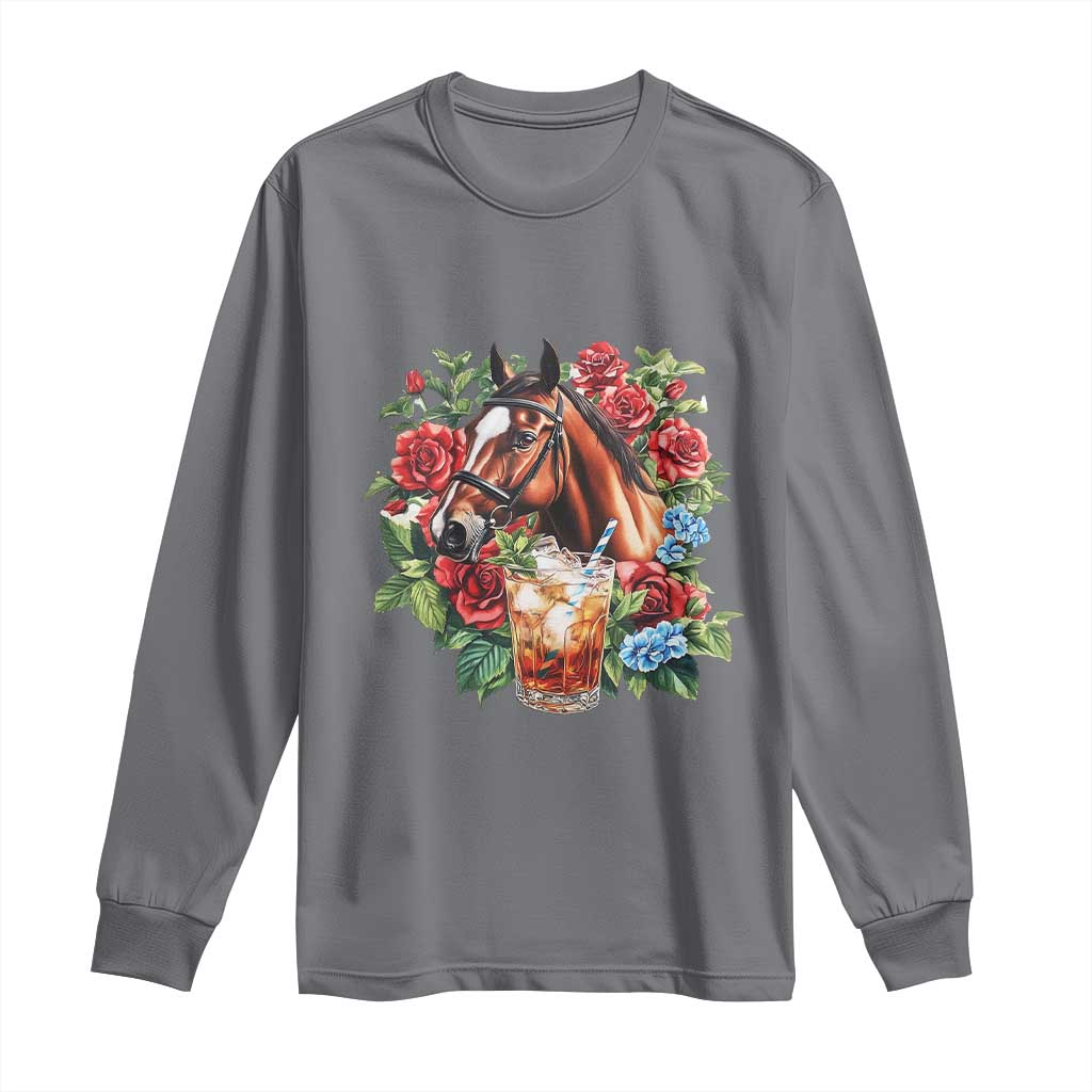 Ky Derby Day Party Long Sleeve Shirt Mint Juleps and Roses Horse Racing