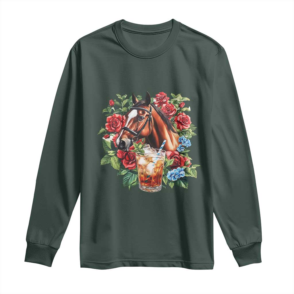 Ky Derby Day Party Long Sleeve Shirt Mint Juleps and Roses Horse Racing
