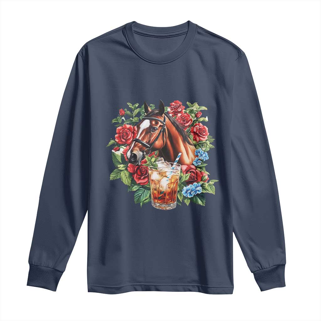 Ky Derby Day Party Long Sleeve Shirt Mint Juleps and Roses Horse Racing