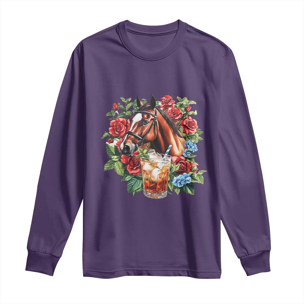 Ky Derby Day Party Long Sleeve Shirt Mint Juleps and Roses Horse Racing