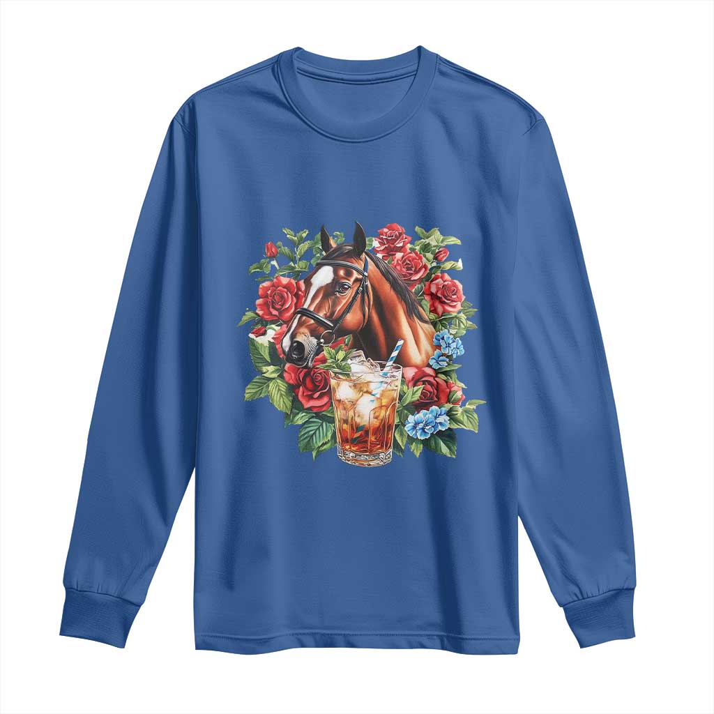 Ky Derby Day Party Long Sleeve Shirt Mint Juleps and Roses Horse Racing