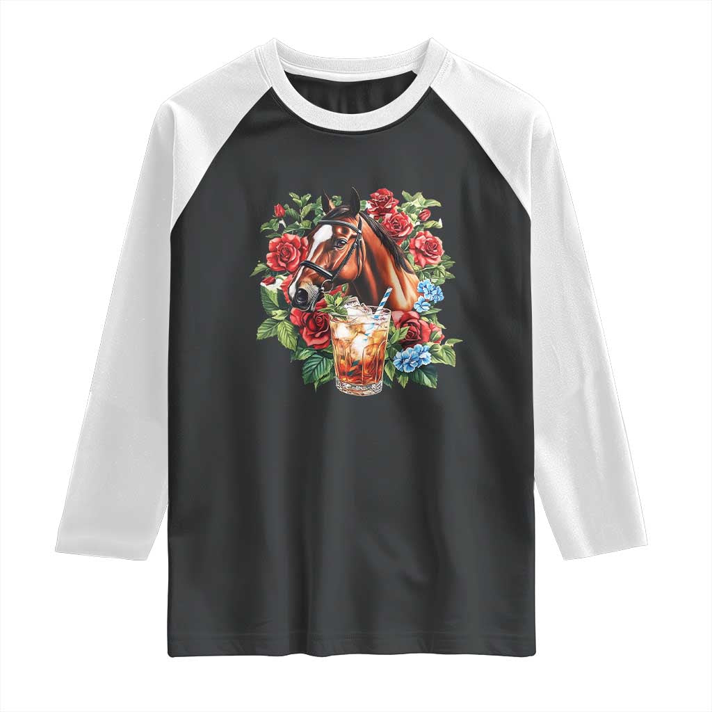 Ky Derby Day Party Raglan Shirt Mint Juleps and Roses Horse Racing