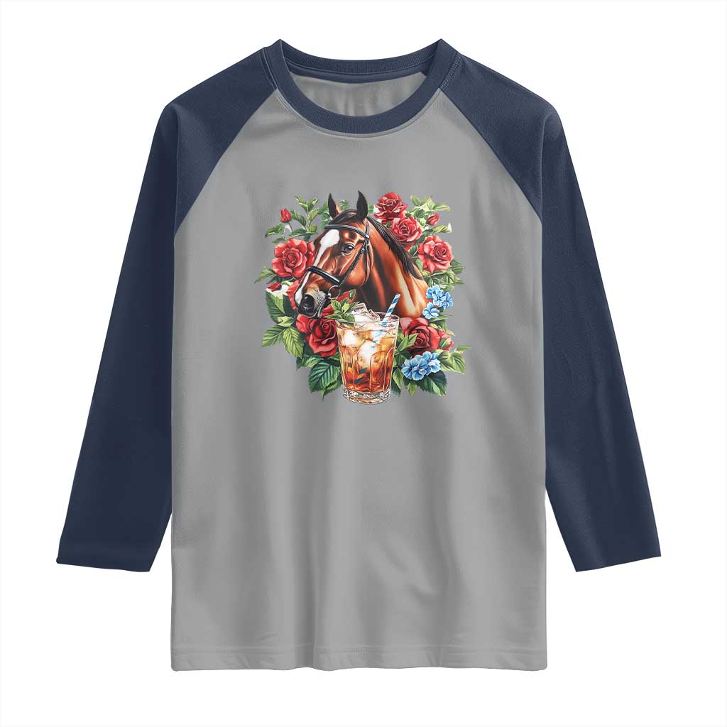 Ky Derby Day Party Raglan Shirt Mint Juleps and Roses Horse Racing