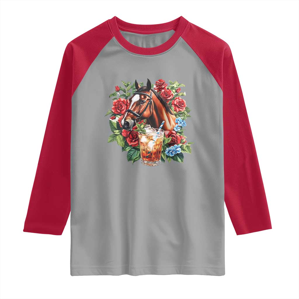 Ky Derby Day Party Raglan Shirt Mint Juleps and Roses Horse Racing