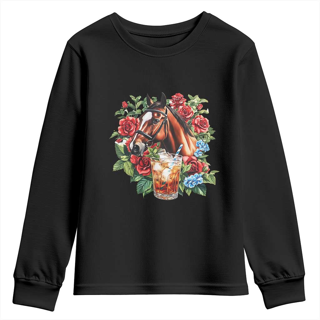 Ky Derby Day Party Youth Sweatshirt Mint Juleps and Roses Horse Racing