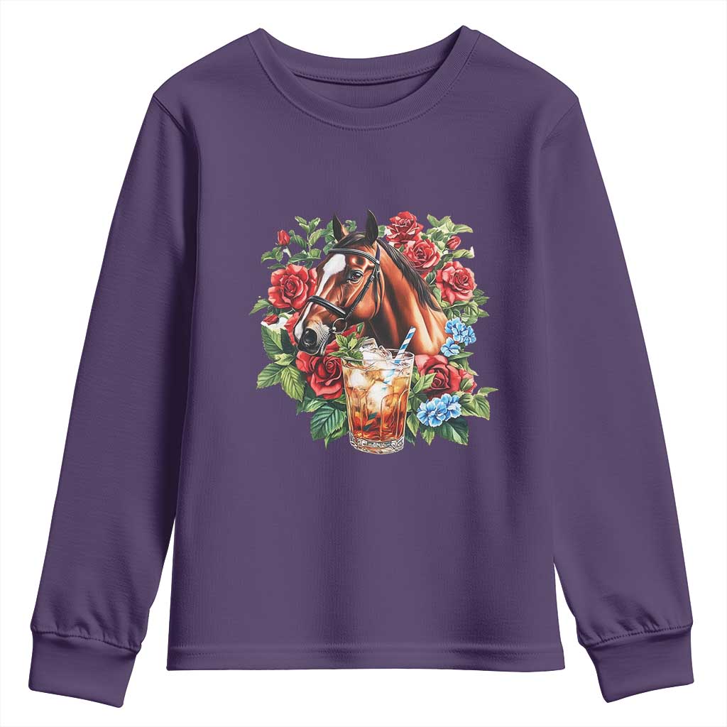 Ky Derby Day Party Youth Sweatshirt Mint Juleps and Roses Horse Racing